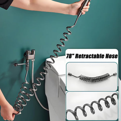 1-In-2-Handheld Out Dual Control Valve Bidet Sprayer for Toilet