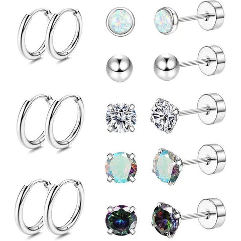 8 Pairs Hypoallergenic Earrings